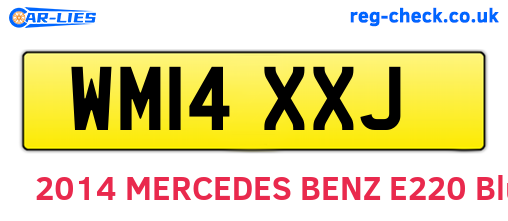 WM14XXJ are the vehicle registration plates.
