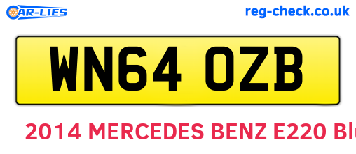 WN64OZB are the vehicle registration plates.