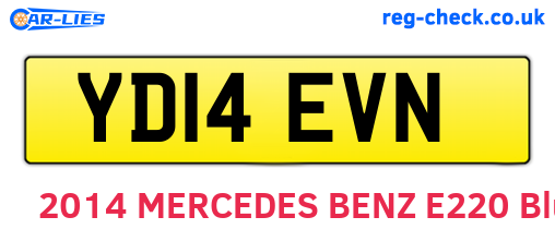 YD14EVN are the vehicle registration plates.