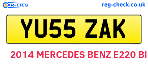 YU55ZAK are the vehicle registration plates.