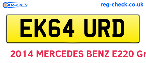 EK64URD are the vehicle registration plates.