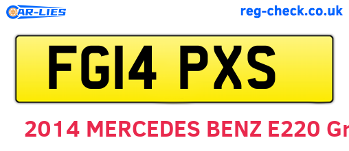 FG14PXS are the vehicle registration plates.