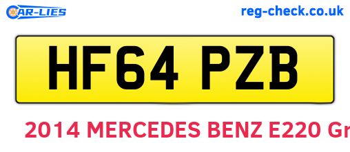 HF64PZB are the vehicle registration plates.