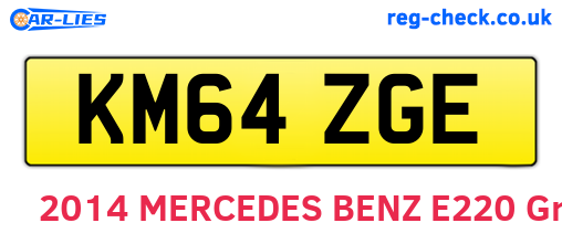 KM64ZGE are the vehicle registration plates.