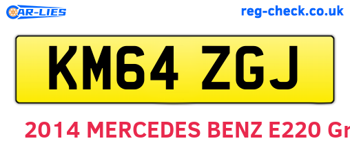 KM64ZGJ are the vehicle registration plates.