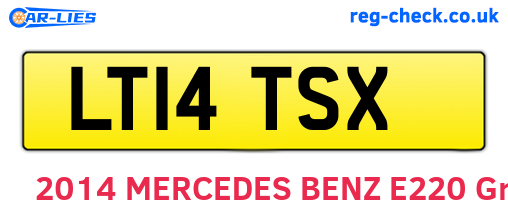 LT14TSX are the vehicle registration plates.