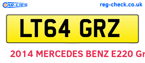 LT64GRZ are the vehicle registration plates.