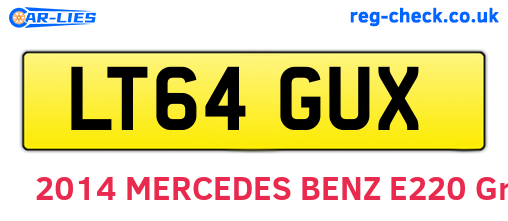 LT64GUX are the vehicle registration plates.