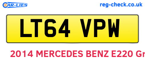 LT64VPW are the vehicle registration plates.