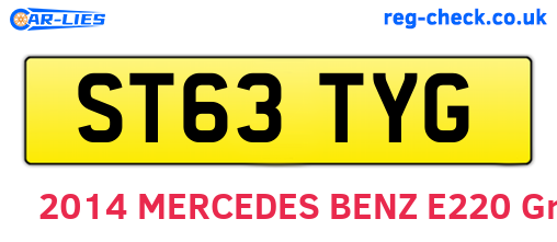 ST63TYG are the vehicle registration plates.