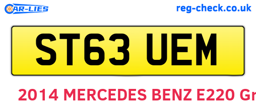ST63UEM are the vehicle registration plates.