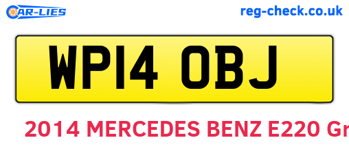 WP14OBJ are the vehicle registration plates.