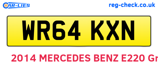 WR64KXN are the vehicle registration plates.