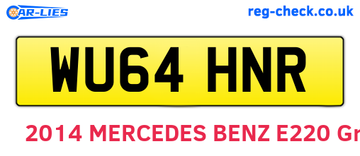 WU64HNR are the vehicle registration plates.