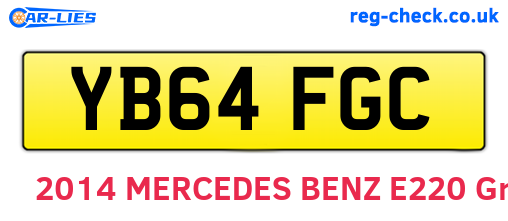 YB64FGC are the vehicle registration plates.