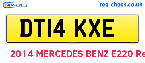 DT14KXE are the vehicle registration plates.