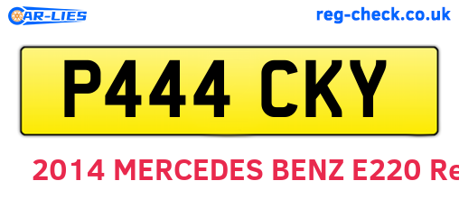 P444CKY are the vehicle registration plates.