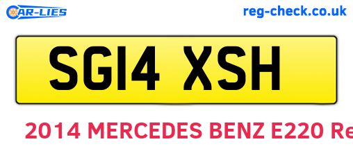 SG14XSH are the vehicle registration plates.
