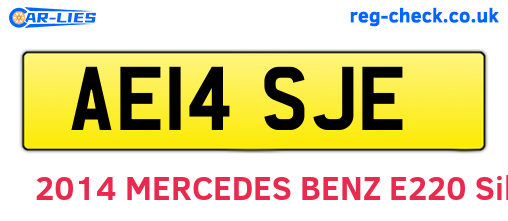 AE14SJE are the vehicle registration plates.