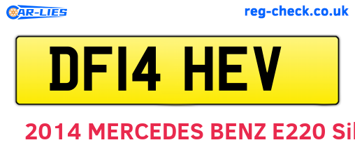 DF14HEV are the vehicle registration plates.