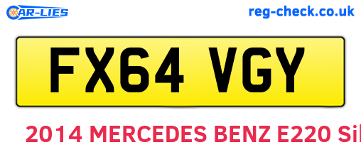 FX64VGY are the vehicle registration plates.