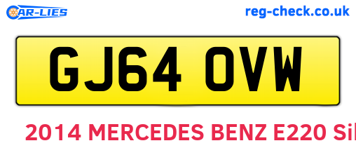 GJ64OVW are the vehicle registration plates.
