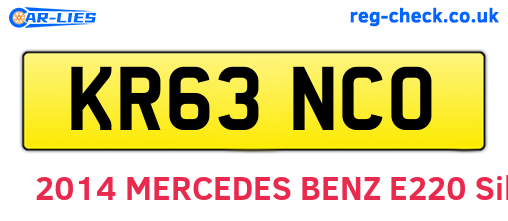 KR63NCO are the vehicle registration plates.