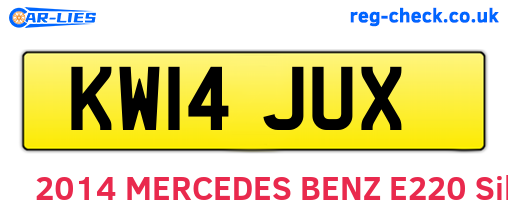 KW14JUX are the vehicle registration plates.