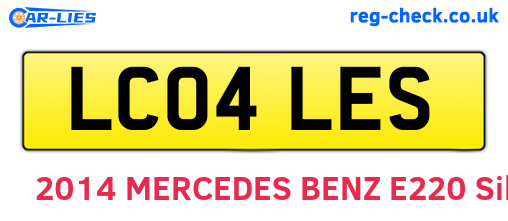 LC04LES are the vehicle registration plates.