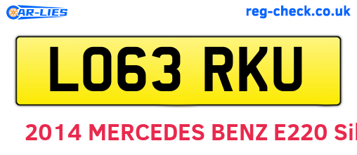 LO63RKU are the vehicle registration plates.