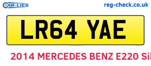 LR64YAE are the vehicle registration plates.
