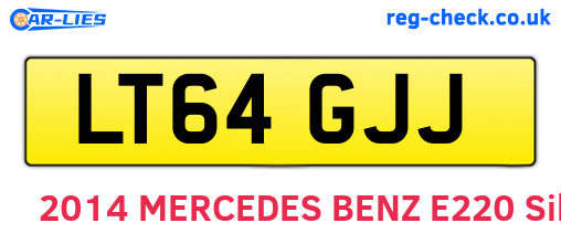 LT64GJJ are the vehicle registration plates.