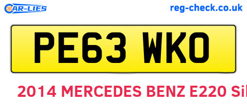 PE63WKO are the vehicle registration plates.