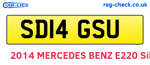 SD14GSU are the vehicle registration plates.