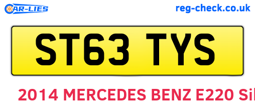 ST63TYS are the vehicle registration plates.