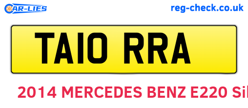 TA10RRA are the vehicle registration plates.