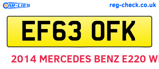 EF63OFK are the vehicle registration plates.