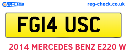 FG14USC are the vehicle registration plates.
