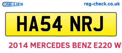 HA54NRJ are the vehicle registration plates.
