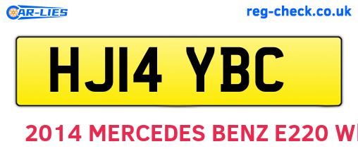 HJ14YBC are the vehicle registration plates.