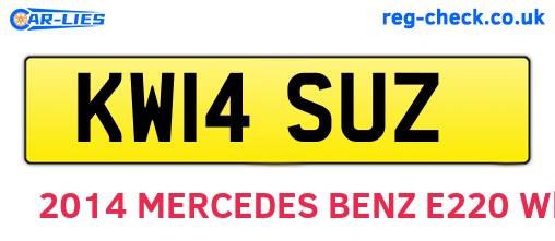 KW14SUZ are the vehicle registration plates.