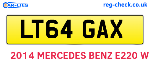 LT64GAX are the vehicle registration plates.