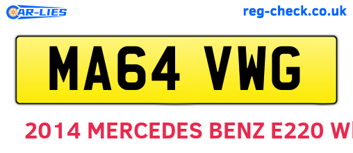 MA64VWG are the vehicle registration plates.