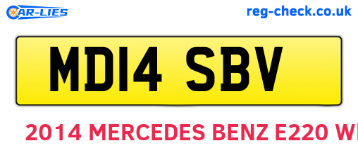 MD14SBV are the vehicle registration plates.
