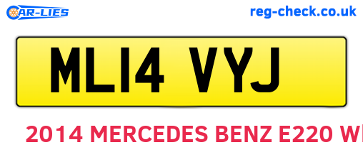 ML14VYJ are the vehicle registration plates.