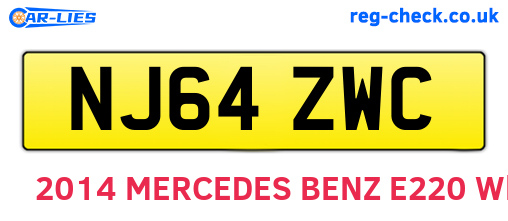 NJ64ZWC are the vehicle registration plates.