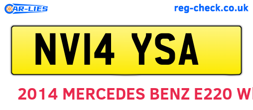 NV14YSA are the vehicle registration plates.