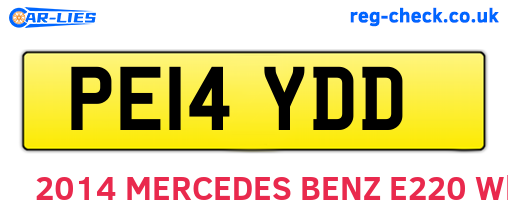 PE14YDD are the vehicle registration plates.