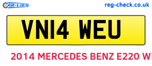 VN14WEU are the vehicle registration plates.
