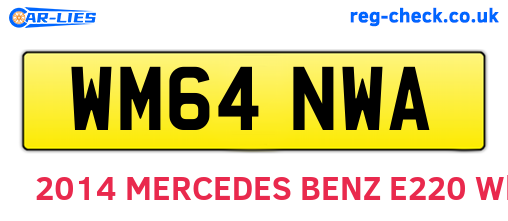 WM64NWA are the vehicle registration plates.
